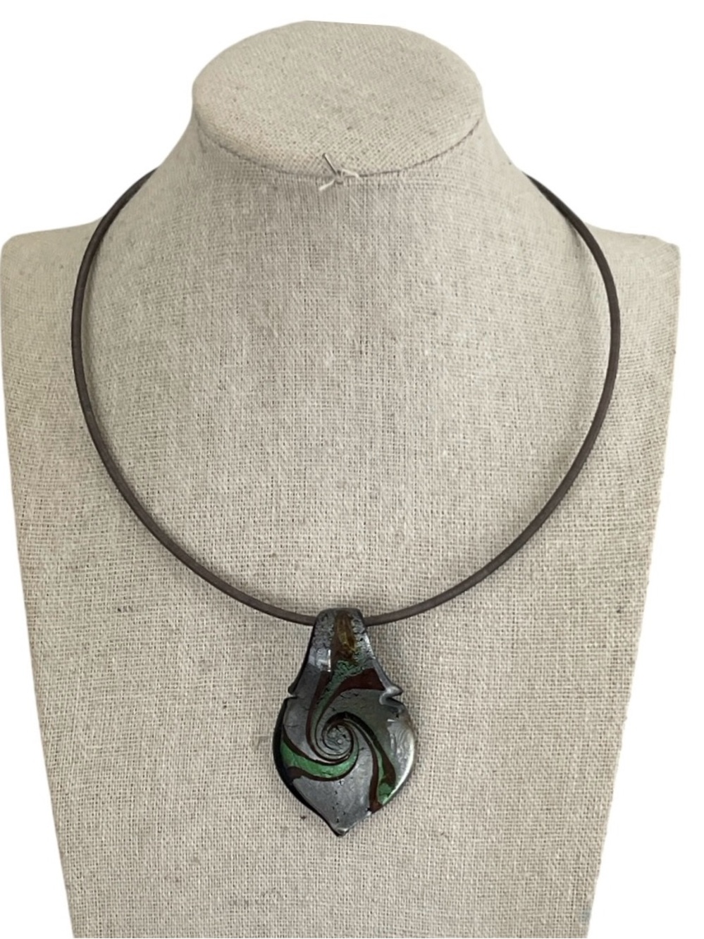 Handcrafted Murano Glass Pendant with Necklace